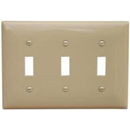 DOOMSDAY Lexan Wall Plates 3 Gang Toggle Switch Ivory DO390753